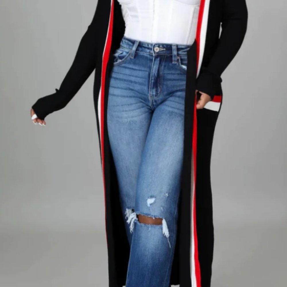 Wrapped Ribbed Long Cardigan Dress Brand New - Picture 2 of 9